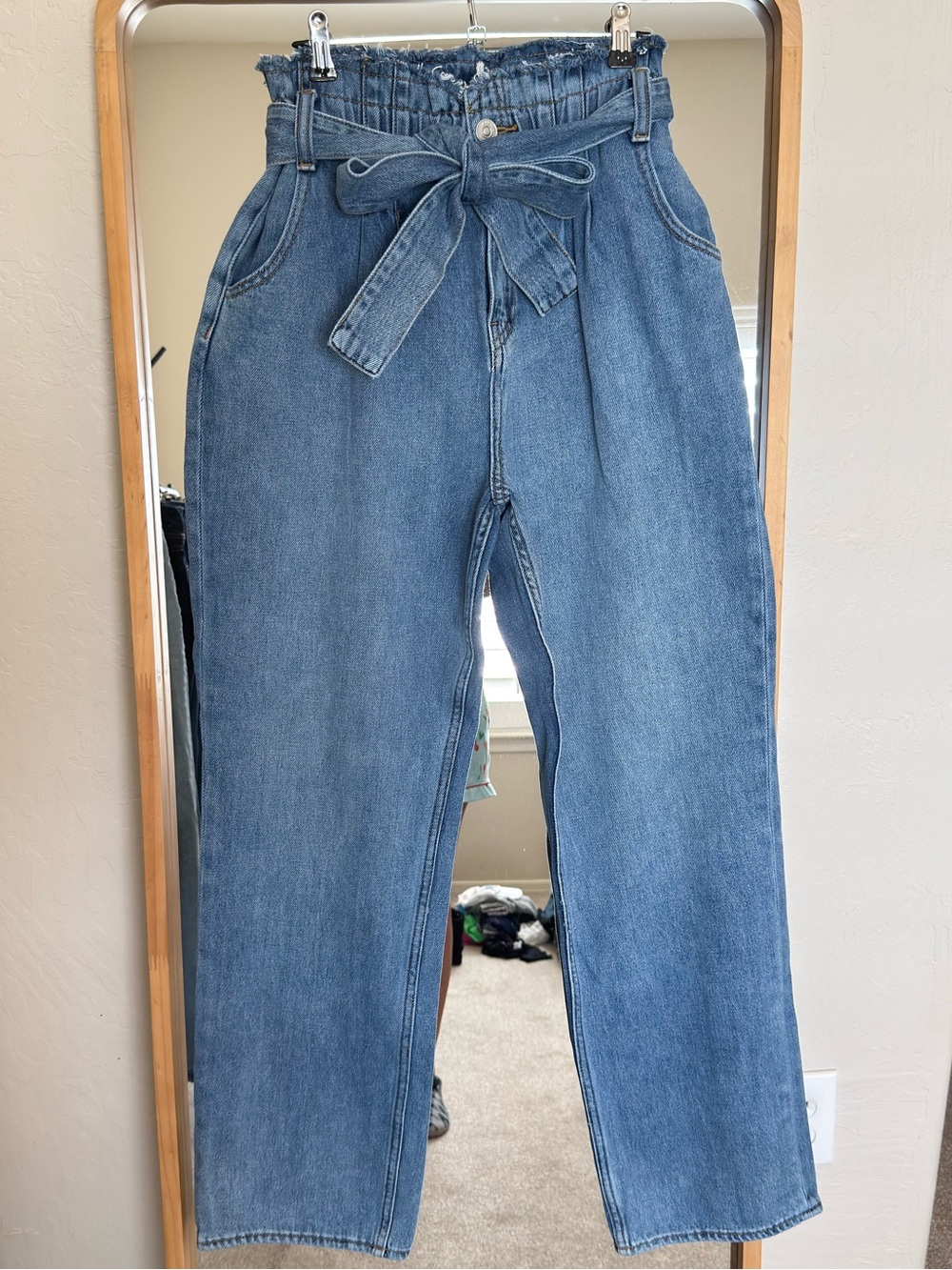 Hudson High-Waist Paperbag Tie Belt Women's Jeans - Blue